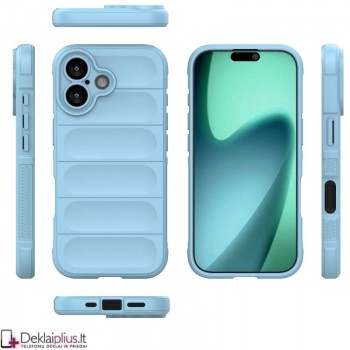 Magic Shield guminis dėklas su kameros apsauga - šviesiai mėlynas (Apple Iphone 17) Magic Shield guminis dėklas su kameros apsauga - šviesiai mėlynas (Apple Iphone 17)